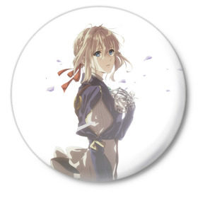 Значок с принтом Violet Evergarden_15 в Новосибирске,  металл | круглая форма, металлическая застежка в виде булавки | violet evergarden | вайолет эвергарден