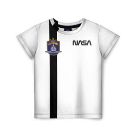 Детская футболка 3D с принтом NASA в Новосибирске, 100% гипоаллергенный полиэфир | прямой крой, круглый вырез горловины, длина до линии бедер, чуть спущенное плечо, ткань немного тянется | shuttle | space | аполлон | галактика | джемини | космонав | космос | наса | скайлэб | сша | шаттл nasa