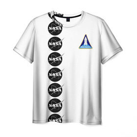 Мужская футболка 3D с принтом NASA в Новосибирске, 100% полиэфир | прямой крой, круглый вырез горловины, длина до линии бедер | shuttle | space | аполлон | галактика | джемини | космонав | космос | наса | скайлэб | сша | шаттл nasa