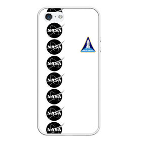 Чехол для iPhone 5/5S матовый с принтом NASA в Новосибирске, Силикон | Область печати: задняя сторона чехла, без боковых панелей | shuttle | space | аполлон | галактика | джемини | космонав | космос | наса | скайлэб | сша | шаттл nasa