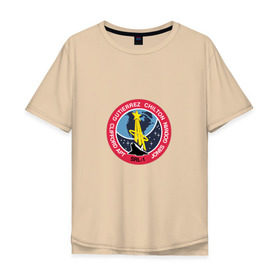 Мужская футболка хлопок Oversize с принтом NASA Mission Insignia 1969 в Новосибирске, 100% хлопок | свободный крой, круглый ворот, “спинка” длиннее передней части | administration | aeronautics | brand | logo | nasa | national | oldschool | space | usa | исследование | космос | лого | наса | национальное | олдскул | сша | управление