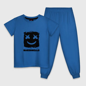 Детская пижама хлопок с принтом MARSHMELLO в Новосибирске, 100% хлопок |  брюки и футболка прямого кроя, без карманов, на брюках мягкая резинка на поясе и по низу штанин
 | 