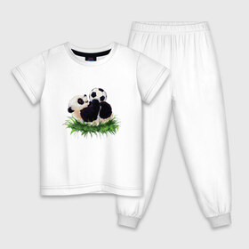 Детская пижама хлопок с принтом Милая панда в Новосибирске, 100% хлопок |  брюки и футболка прямого кроя, без карманов, на брюках мягкая резинка на поясе и по низу штанин
 | мяч | футбол