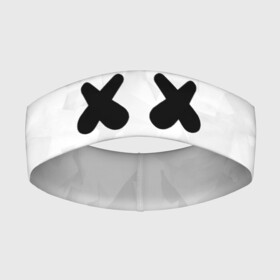 Повязка на голову 3D с принтом MARSHMELLO в Новосибирске,  |  | dj | marshmello | usa | америка | клубная музыка | маршмелло | музыка | музыкант