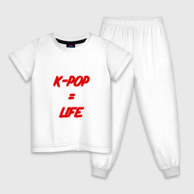 Детская пижама хлопок с принтом K-POP = LIFE в Новосибирске, 100% хлопок |  брюки и футболка прямого кроя, без карманов, на брюках мягкая резинка на поясе и по низу штанин
 | bts | j hope | jimin | jin | jungkook | k pop | rap monster | rapmon | suga | v | бтс | группа | корея