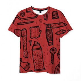 Мужская футболка 3D с принтом Инструменты в Новосибирске, 100% полиэфир | прямой крой, круглый вырез горловины, длина до линии бедер | old school | taknado | urban | граффити | илюстратор | сибирь | стрит арт | тату
