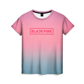 Женская футболка 3D с принтом BlackPink в Новосибирске, 100% полиэфир ( синтетическое хлопкоподобное полотно) | прямой крой, круглый вырез горловины, длина до линии бедер | black  pink | blackpink | flowers | jennie | jisoo | k pop | lalisa | sakura | группа | к поп | корейская группа | растения | розовый | сакура | цветы | черный