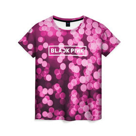 Женская футболка 3D с принтом BlackPink в Новосибирске, 100% полиэфир ( синтетическое хлопкоподобное полотно) | прямой крой, круглый вырез горловины, длина до линии бедер | black  pink | blackpink | flowers | jennie | jisoo | k pop | lalisa | sakura | группа | к поп | корейская группа | растения | розовый | сакура | цветы | черный