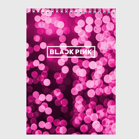 Скетчбук с принтом BlackPink в Новосибирске, 100% бумага
 | 48 листов, плотность листов — 100 г/м2, плотность картонной обложки — 250 г/м2. Листы скреплены сверху удобной пружинной спиралью | black  pink | blackpink | flowers | jennie | jisoo | k pop | lalisa | sakura | группа | к поп | корейская группа | растения | розовый | сакура | цветы | черный