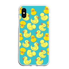 Чехол для iPhone XS Max матовый с принтом Duck в Новосибирске, Силикон | Область печати: задняя сторона чехла, без боковых панелей | Тематика изображения на принте: duck | duckling | утенок | утка