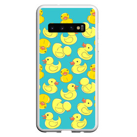 Чехол для Samsung Galaxy S10 с принтом Duck в Новосибирске, Силикон | Область печати: задняя сторона чехла, без боковых панелей | Тематика изображения на принте: duck | duckling | утенок | утка