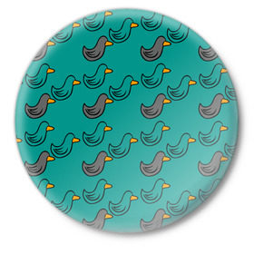 Значок с принтом Утка в Новосибирске,  металл | круглая форма, металлическая застежка в виде булавки | Тематика изображения на принте: duck | duckling | утенок | утка
