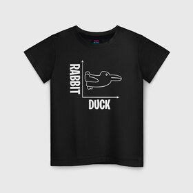 Детская футболка хлопок с принтом Геометрия в Новосибирске, 100% хлопок | круглый вырез горловины, полуприлегающий силуэт, длина до линии бедер | duck | duckling | заяц | математика | мем | утенок | утка