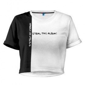 Женская футболка 3D укороченная с принтом System of a Down в Новосибирске, 100% полиэстер | круглая горловина, длина футболки до линии талии, рукава с отворотами | 