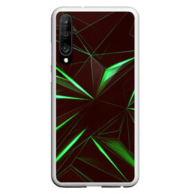 Чехол для Honor P30 с принтом STRIPES GREEN 3D в Новосибирске, Силикон | Область печати: задняя сторона чехла, без боковых панелей | Тематика изображения на принте: abstract | geometry | абстракция | геометрия | градиент | линии