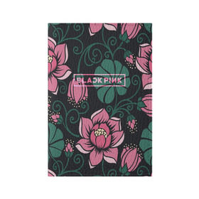 Обложка для паспорта матовая кожа с принтом BlackPink в Новосибирске, натуральная матовая кожа | размер 19,3 х 13,7 см; прозрачные пластиковые крепления | Тематика изображения на принте: black  pink | blackpink | jennie | jisoo | k pop | lalisa | группа | к поп | корейская группа | розовый | черный