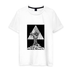 Мужская футболка хлопок с принтом Всевидящее око в Новосибирске, 100% хлопок | прямой крой, круглый вырез горловины, длина до линии бедер, слегка спущенное плечо. | eye | freemasonry | illuminati | secret | see | society | всевидящее | заговор | иллюминаты | ложа | масонская | масонство | общество | око | пирамида | просвещённые | тайное | теория