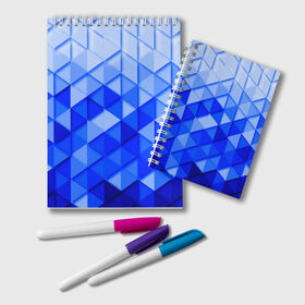 Блокнот с принтом Абстракция в Новосибирске, 100% бумага | 48 листов, плотность листов — 60 г/м2, плотность картонной обложки — 250 г/м2. Листы скреплены удобной пружинной спиралью. Цвет линий — светло-серый
 | abstraction | geometry | polygon | абстракция | геометрия | грань | краски | кубик | кубики | линии | мозаика | полигон | разноцветные | ребро | текстура | тени | узор