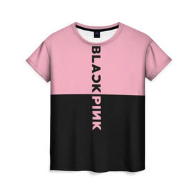 Женская футболка 3D с принтом BlackPink в Новосибирске, 100% полиэфир ( синтетическое хлопкоподобное полотно) | прямой крой, круглый вырез горловины, длина до линии бедер | black  pink | blackpink | jennie | jisoo | k pop | lalisa | группа | к поп | корейская группа | розовый | черный
