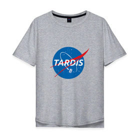 Мужская футболка хлопок Oversize с принтом TARDIS / DOCTOR WHO \ NASA в Новосибирске, 100% хлопок | свободный крой, круглый ворот, “спинка” длиннее передней части | doctor who | nasa | tardis | доктор кто | машина времени | наса | тардис