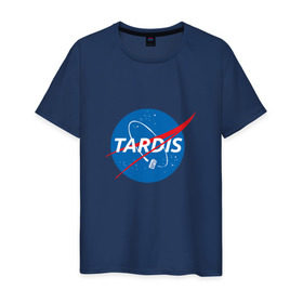 Мужская футболка хлопок с принтом TARDIS / DOCTOR WHO   NASA в Новосибирске, 100% хлопок | прямой крой, круглый вырез горловины, длина до линии бедер, слегка спущенное плечо. | doctor who | nasa | tardis | доктор кто | машина времени | наса | тардис