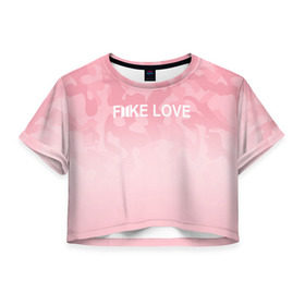 Женская футболка 3D укороченная с принтом BTS FAKE LOVE в Новосибирске, 100% полиэстер | круглая горловина, длина футболки до линии талии, рукава с отворотами | bts | bts army | j hope | jimin | jin | jungkook | k pop | rap monster | rapmon | suga | v | бтс | группа | корея