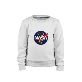 Детский свитшот хлопок с принтом nasa fashion в Новосибирске, 100% хлопок | круглый вырез горловины, эластичные манжеты, пояс и воротник | 