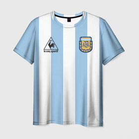 Мужская футболка 3D с принтом Марадона Аргентина ретро в Новосибирске, 100% полиэфир | прямой крой, круглый вырез горловины, длина до линии бедер | Тематика изображения на принте: maradona | аргентина | марадона | ретро