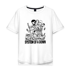 Мужская футболка хлопок Oversize с принтом System of a Down в Новосибирске, 100% хлопок | свободный крой, круглый ворот, “спинка” длиннее передней части | soad | soil | system of a down | группа | дав | дарон малакян | джон долмаян | метал | ню | оф | рок | серж танкян | систем | соад | сод | соэд | шаво одаджян | э доун