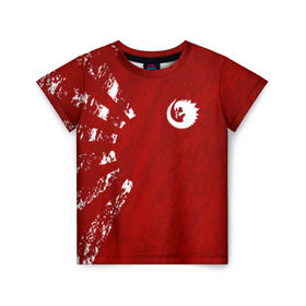 Детская футболка 3D с принтом GODZILLA в Новосибирске, 100% гипоаллергенный полиэфир | прямой крой, круглый вырез горловины, длина до линии бедер, чуть спущенное плечо, ткань немного тянется | comic con | godzilla | gojira | logo | годзилла | знаки | иероглифы | лого | монстр | фильм | чудовище