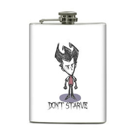 Фляга с принтом Don`t starve в Новосибирске, металлический корпус | емкость 0,22 л, размер 125 х 94 мм. Виниловая наклейка запечатывается полностью | 