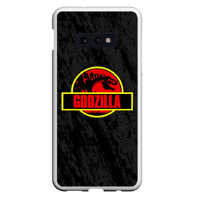 Чехол для Samsung S10E с принтом JURASSIC GODZILLA ГОДЗИЛЛА в Новосибирске, Силикон | Область печати: задняя сторона чехла, без боковых панелей | Тематика изображения на принте: comic con | godzilla | gojira | logo | годзилла | знаки | иероглифы | лого | монстр | фильм | чудовище