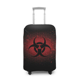 Чехол для чемодана 3D с принтом Biohazard в Новосибирске, 86% полиэфир, 14% спандекс | двустороннее нанесение принта, прорези для ручек и колес | biohazard | plague inc | биологическая опасность | знак