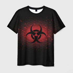 Мужская футболка 3D с принтом Biohazard в Новосибирске, 100% полиэфир | прямой крой, круглый вырез горловины, длина до линии бедер | biohazard | plague inc | биологическая опасность | знак
