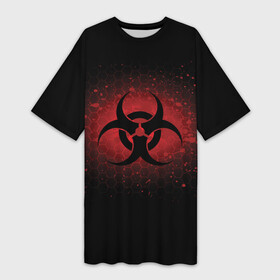 Платье-футболка 3D с принтом Biohazard в Новосибирске,  |  | biohazard | plague inc | биологическая опасность | знак