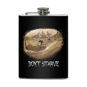 Фляга с принтом Don`t starve в Новосибирске, металлический корпус | емкость 0,22 л, размер 125 х 94 мм. Виниловая наклейка запечатывается полностью | 