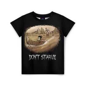 Детская футболка 3D с принтом Don`t starve в Новосибирске, 100% гипоаллергенный полиэфир | прямой крой, круглый вырез горловины, длина до линии бедер, чуть спущенное плечо, ткань немного тянется | Тематика изображения на принте: 