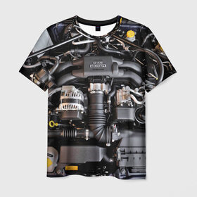 Мужская футболка 3D с принтом Engine в Новосибирске, 100% полиэфир | прямой крой, круглый вырез горловины, длина до линии бедер | brz | car | drift | engine | gt86 | japan | racers | subaru | toyota | автомобиль | гонки | двигатель | машина | мотор | япония