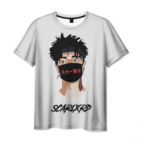 Мужская футболка 3D с принтом Scarlxrd в Новосибирске, 100% полиэфир | прямой крой, круглый вырез горловины, длина до линии бедер | band | rap | rapper | scarlord | scarlxrd | scxrlord | в маске | лорд | рэп | рэпер | рэппер | скар | скарлорд | скрим