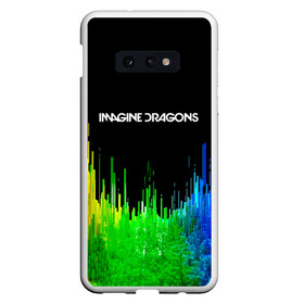 Чехол для Samsung S10E с принтом IMAGINE DRAGONS в Новосибирске, Силикон | Область печати: задняя сторона чехла, без боковых панелей | color | imagine dragons | logo | stripes | trend | абстракция | группа | линии | лого | рок | рэп | фирменные цвета