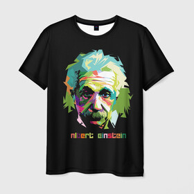 Мужская футболка 3D с принтом Эйнштейн Альберт в Новосибирске, 100% полиэфир | прямой крой, круглый вырез горловины, длина до линии бедер | Тематика изображения на принте: albert | einstein | альберт | великий | закон | легендарный | нобелевская | относительности | премия | профессор | теория | ученый | физик | физика | энштейн