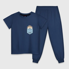Детская пижама хлопок с принтом Ёжик в кармане в Новосибирске, 100% хлопок |  брюки и футболка прямого кроя, без карманов, на брюках мягкая резинка на поясе и по низу штанин
 | еж | ёжик | ёжик в кармане | лес