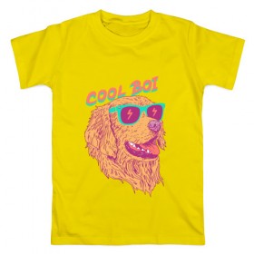 Мужская футболка хлопок с принтом cool boi в Новосибирске, 100% хлопок | прямой крой, круглый вырез горловины, длина до линии бедер, слегка спущенное плечо. | dog | дог | круто | лето | очки | песики | пляж | собаки