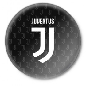 Значок с принтом Juventus FC Pattern в Новосибирске,  металл | круглая форма, металлическая застежка в виде булавки | juventus | pattern | паттерн | форма | футбольная | юва | ювентус