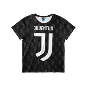 Детская футболка 3D с принтом Juventus FC Pattern в Новосибирске, 100% гипоаллергенный полиэфир | прямой крой, круглый вырез горловины, длина до линии бедер, чуть спущенное плечо, ткань немного тянется | juventus | pattern | паттерн | форма | футбольная | юва | ювентус