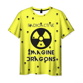 Мужская футболка 3D с принтом Imagine Dragons radioactive в Новосибирске, 100% полиэфир | прямой крой, круглый вырез горловины, длина до линии бедер | dragons | evolve | imagines | imagining | radioactive | вообрази драконов | имеджин драгонс | рок | хит