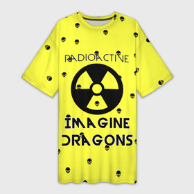 Платье-футболка 3D с принтом Imagine Dragons radioactive в Новосибирске,  |  | dragons | evolve | imagines | imagining | radioactive | вообрази драконов | имеджин драгонс | рок | хит