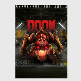 Скетчбук с принтом DOOM Pinky в Новосибирске, 100% бумага
 | 48 листов, плотность листов — 100 г/м2, плотность картонной обложки — 250 г/м2. Листы скреплены сверху удобной пружинной спиралью | 