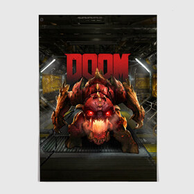 Постер с принтом DOOM Pinky в Новосибирске, 100% бумага
 | бумага, плотность 150 мг. Матовая, но за счет высокого коэффициента гладкости имеет небольшой блеск и дает на свету блики, но в отличии от глянцевой бумаги не покрыта лаком | 