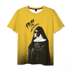 Мужская футболка 3D с принтом Pray for the Wicked в Новосибирске, 100% полиэфир | прямой крой, круглый вырез горловины, длина до линии бедер | Тематика изображения на принте: brendon urie | patd | spencer smith | tyan ross